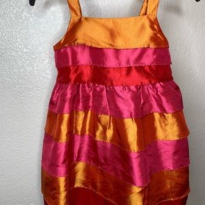 Tricolored layered girls dress